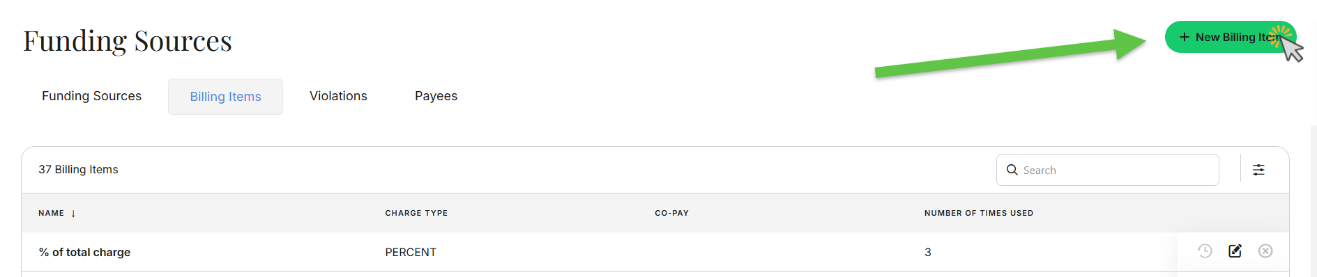 How to Create Billing Items