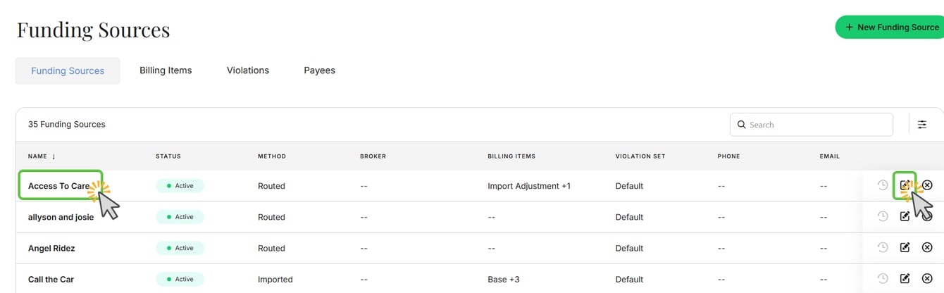 How Do I Add Rates to an Existing Funding Source?
