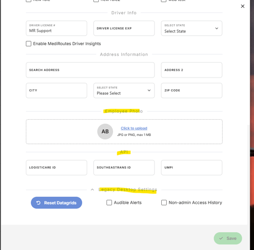 list update user and roles