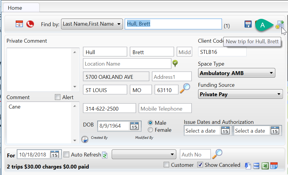 Manually Creating a Trip on MediRoutes Desktop.