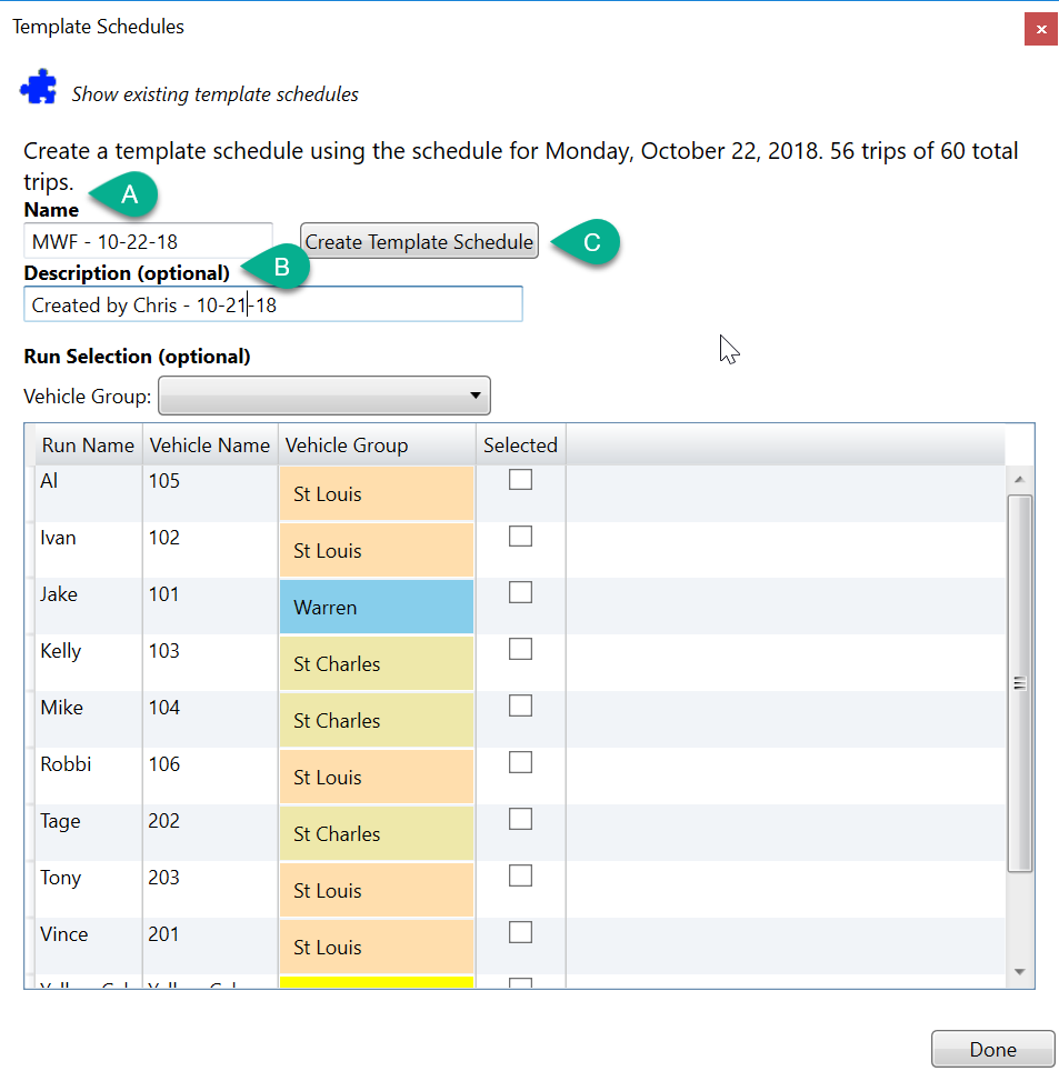 Template Scheduling Template Scheduling